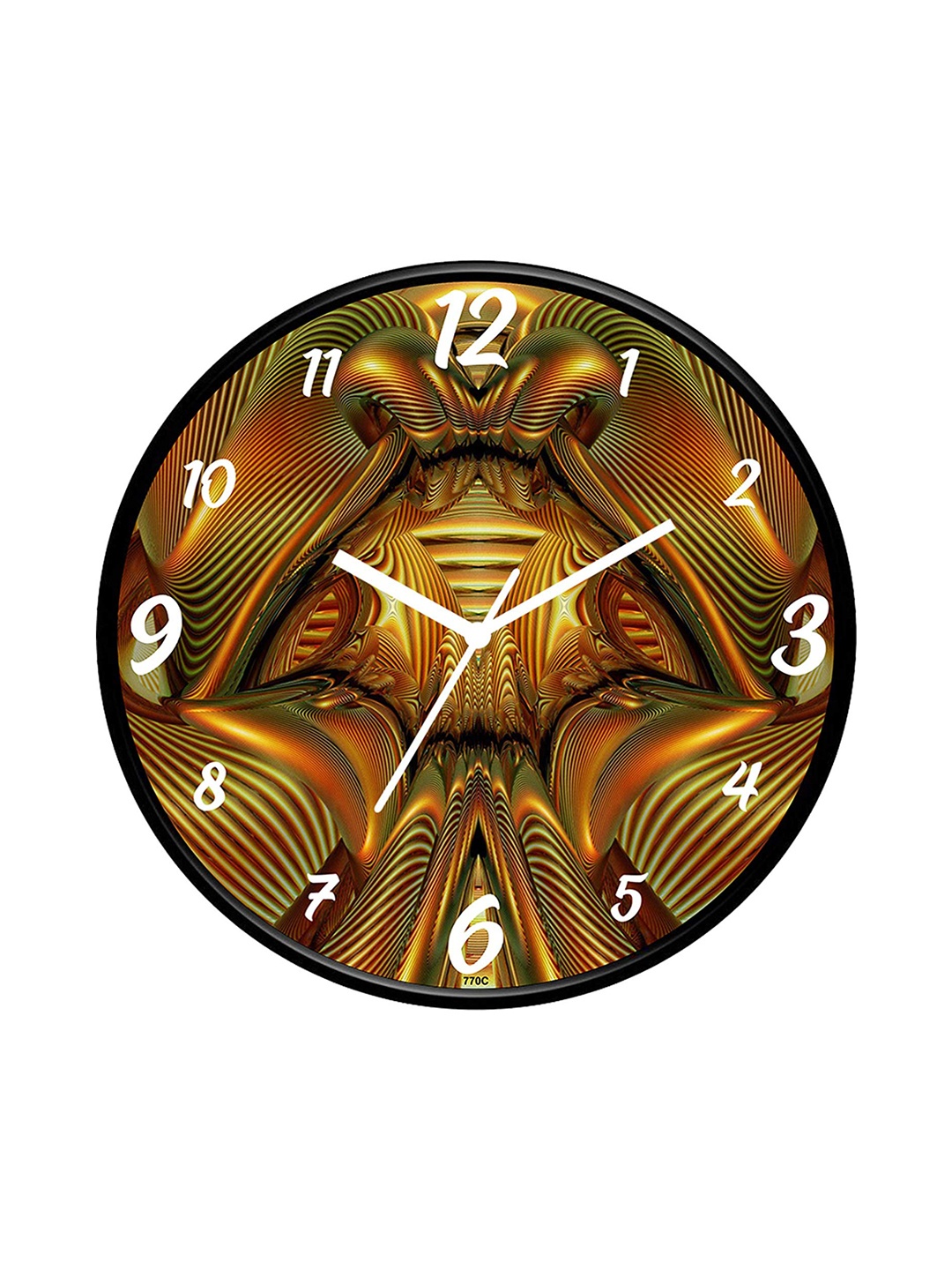 

IIK COLLECTION Black & Yellow Printed Round Contemporary Wall Clock