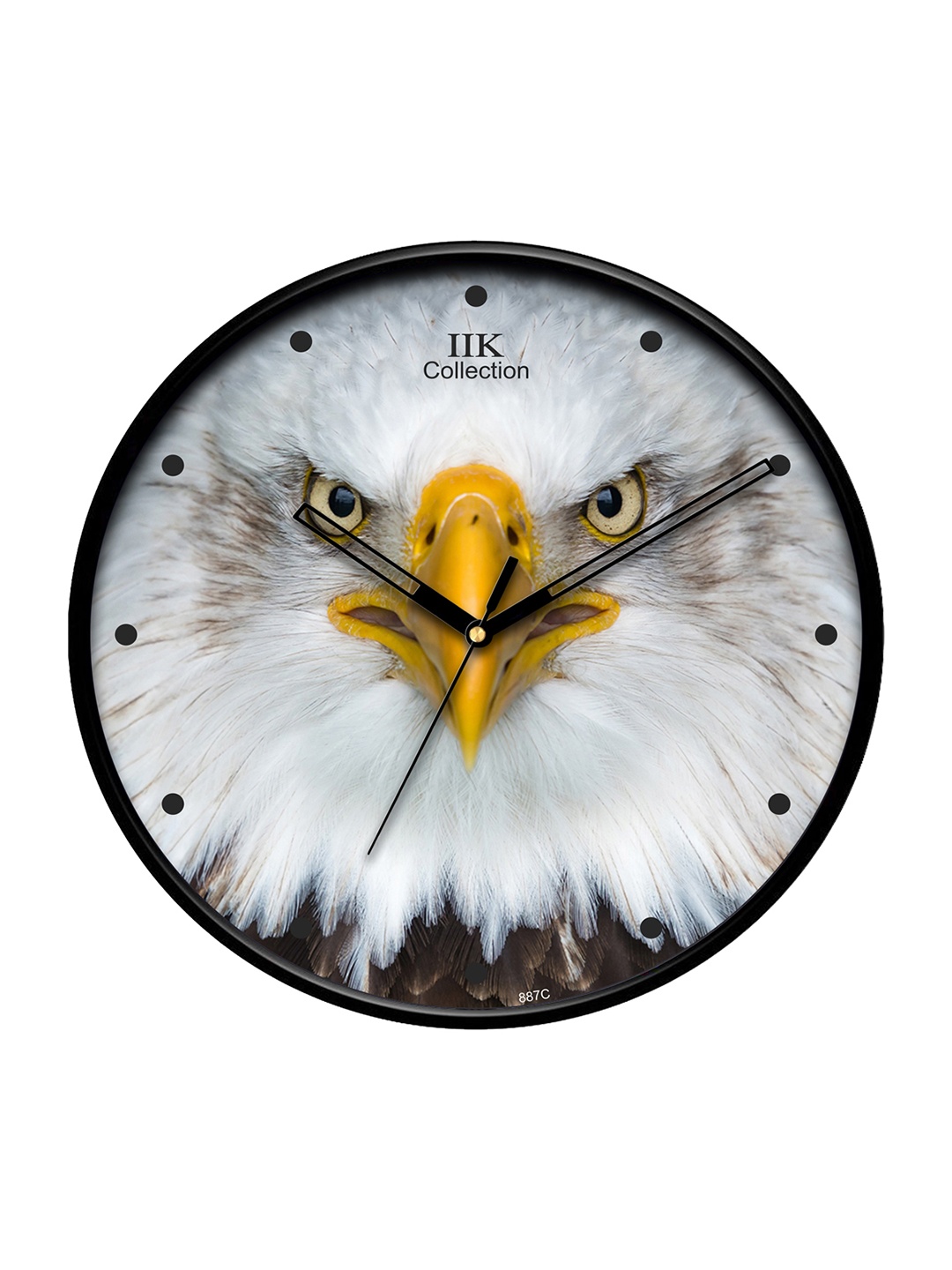 

IIK COLLECTION Black & White Printed Round Contemporary Wall Clock