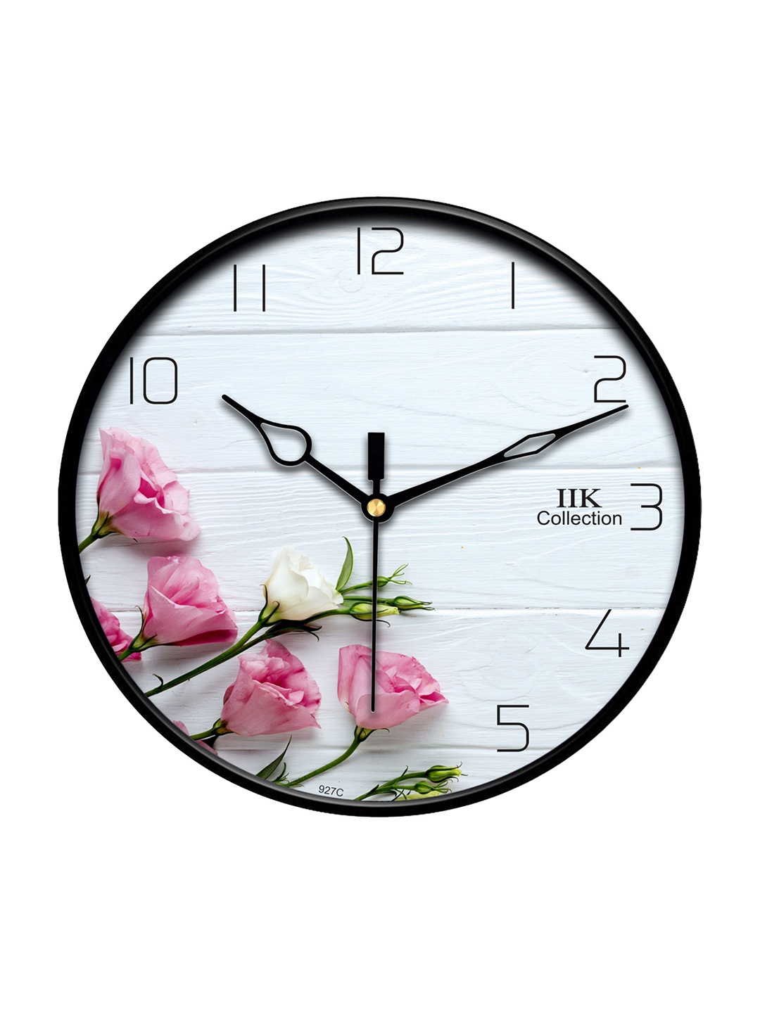 

IIK COLLECTION Black & White Printed Round Contemporary Wall Clock