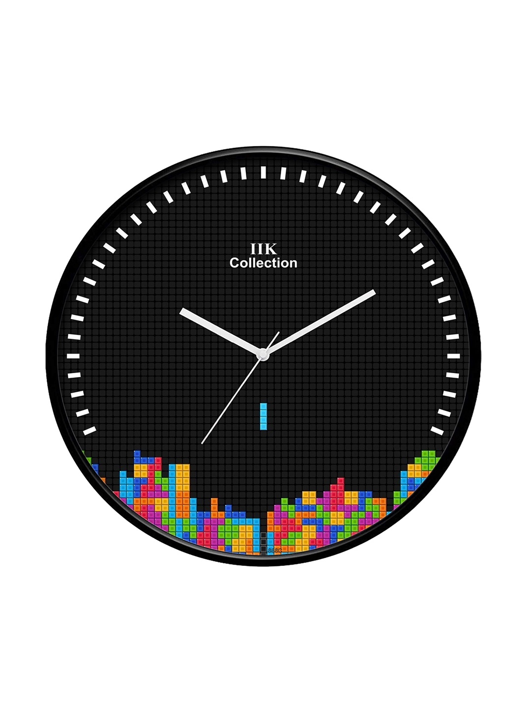 

IIK COLLECTION Black Printed Round Contemporary Wall Clock