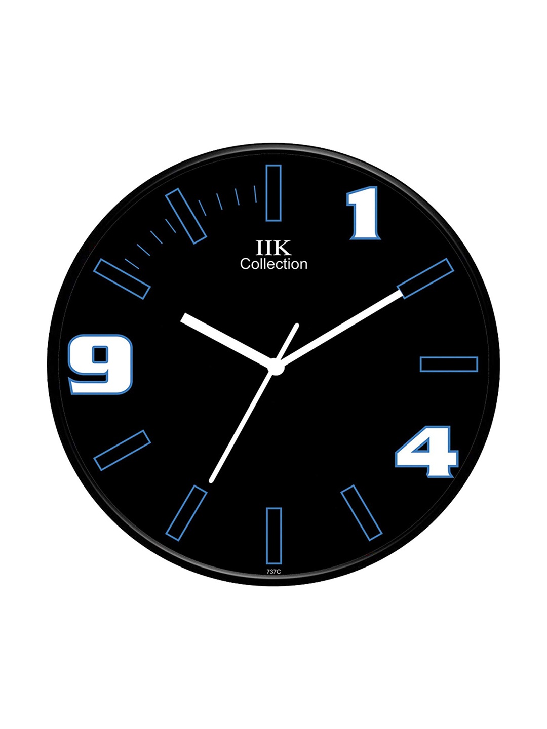 

IIK COLLECTION Black & Blue Printed Round Contemporary Wall Clock