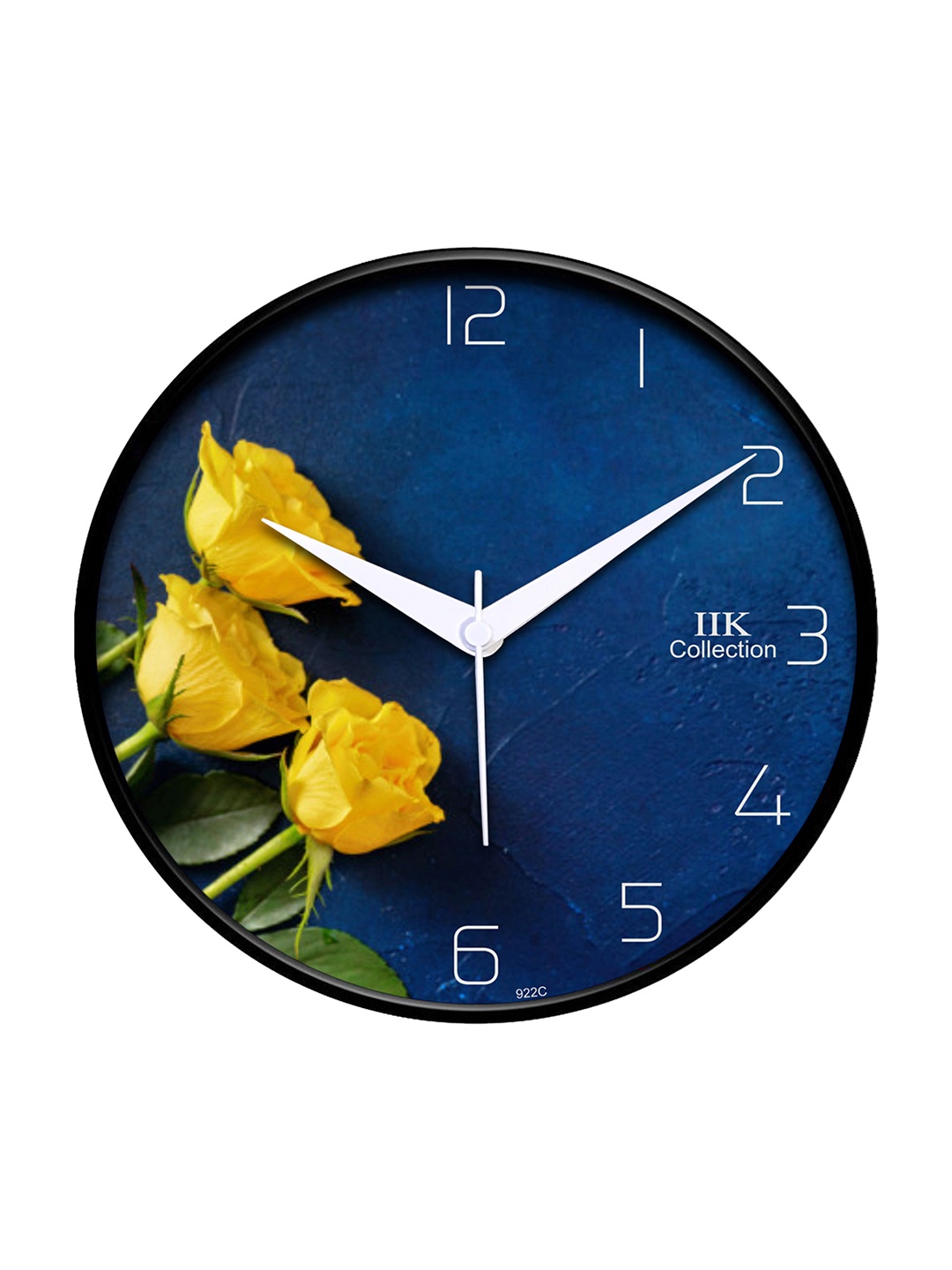 

IIK COLLECTION Black & Blue Printed Round Contemporary Wall Clock