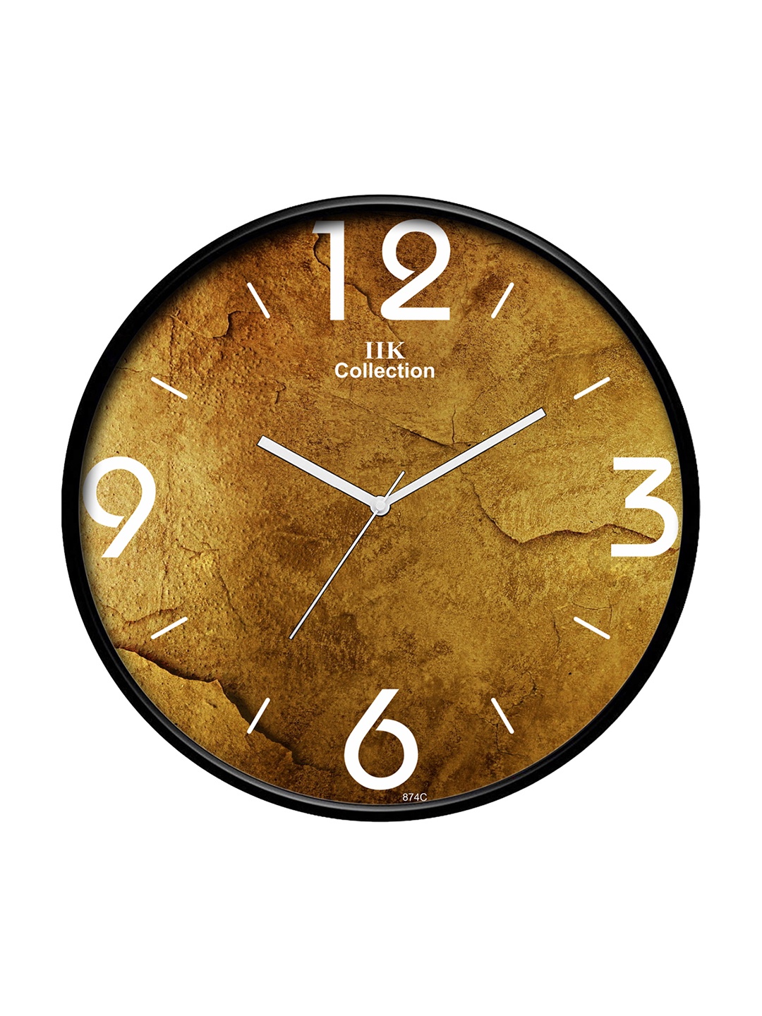 

IIK COLLECTION Black & Brown Printed Round Contemporary Wall Clock