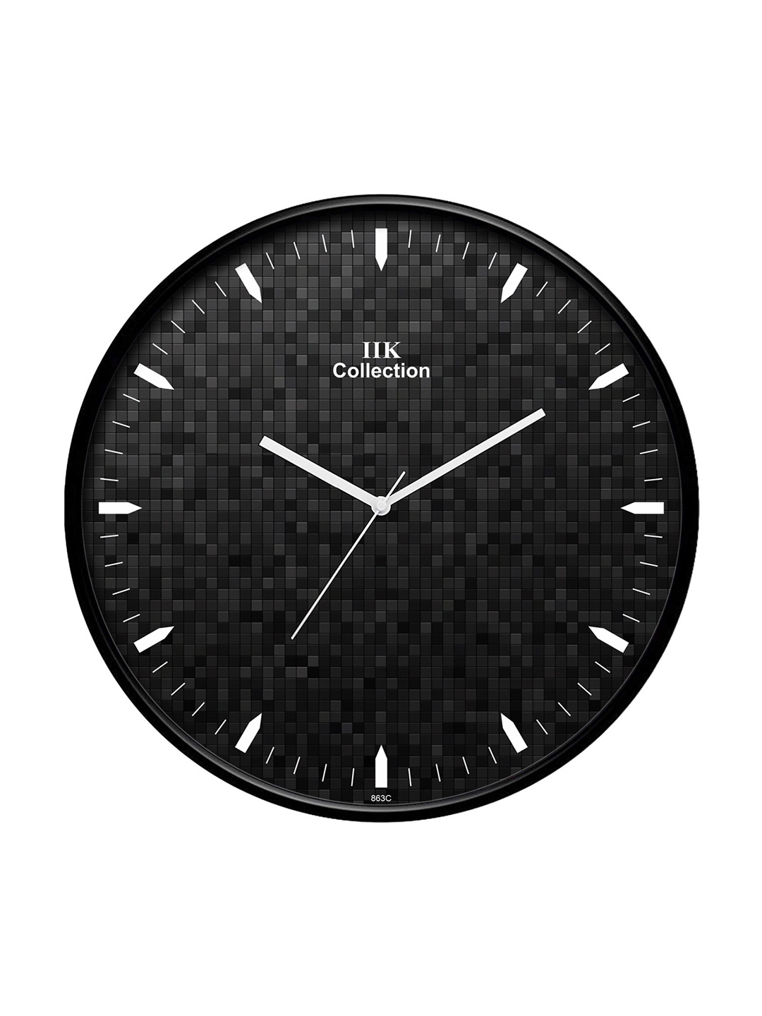 

IIK COLLECTION Black Printed Round Contemporary Wall Clock