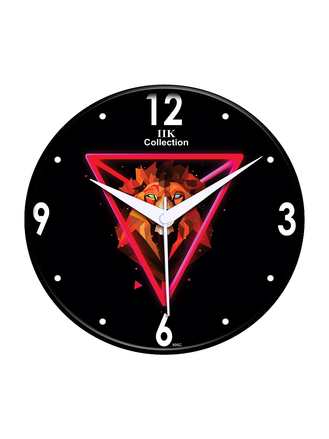 

IIK COLLECTION Black & Red Printed Round Contemporary Wall Clock