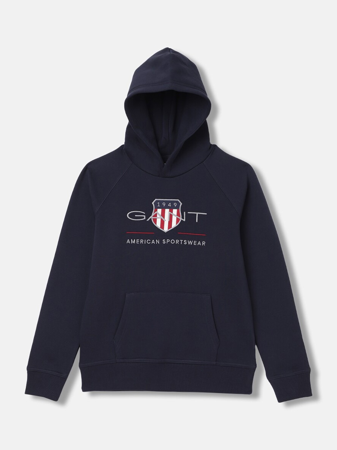 

GANT Boys Graphic Embroidered Hooded Pullover Sweatshirt, Navy blue