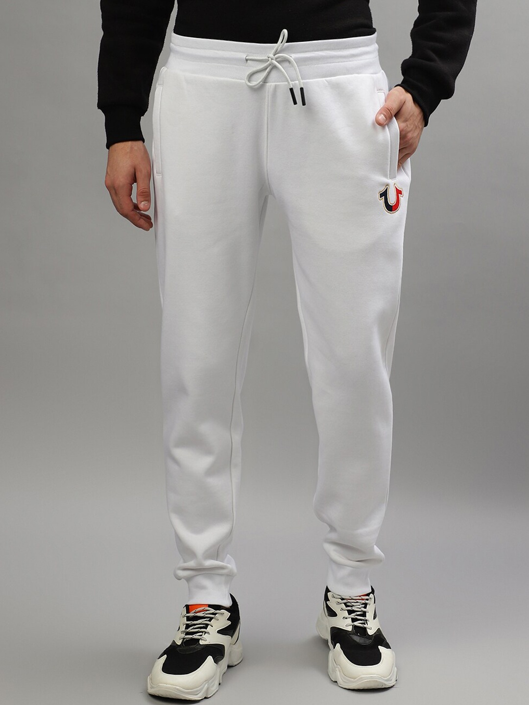 

True Religion Men Oversize Fit Mid-Rise Joggers, White