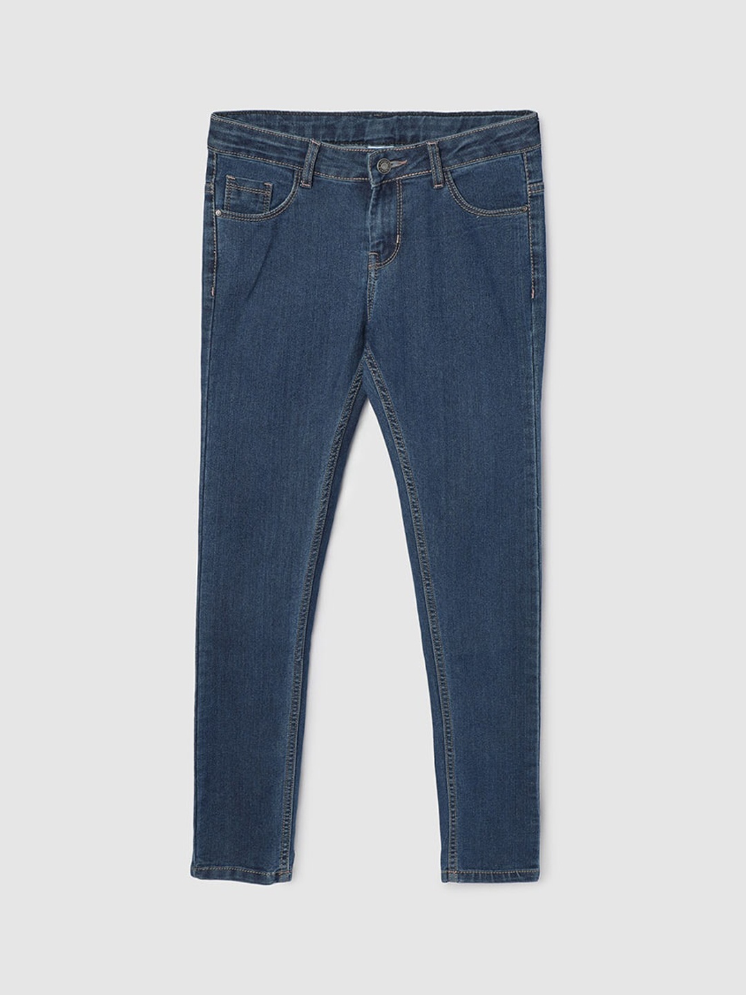 

max Boys Mid-Rise Light Fade Clean Look Stretchable Jeans, Blue