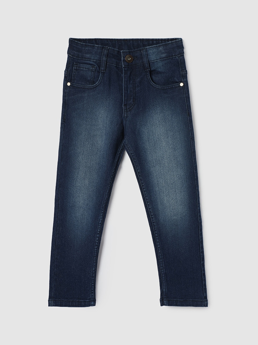 

max Boys Mid-Rise Clean Look Heavy Fade Jeans, Navy blue