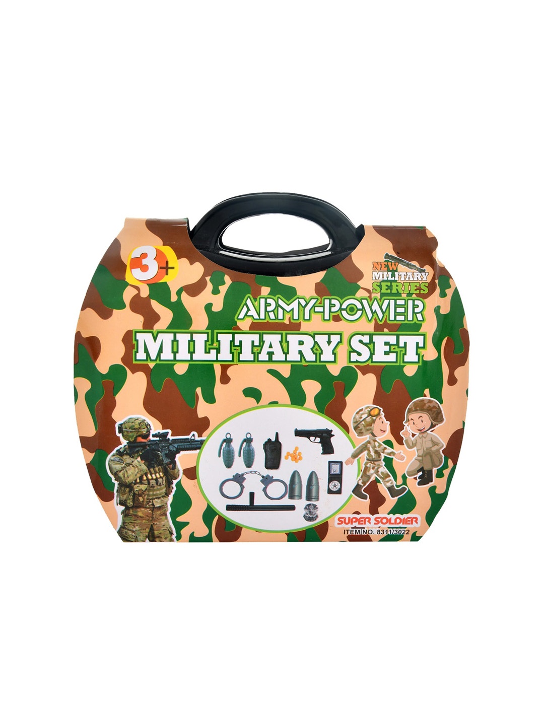 

Silvermerc Designs Brown & Cream-Colored Army-Power Military Set