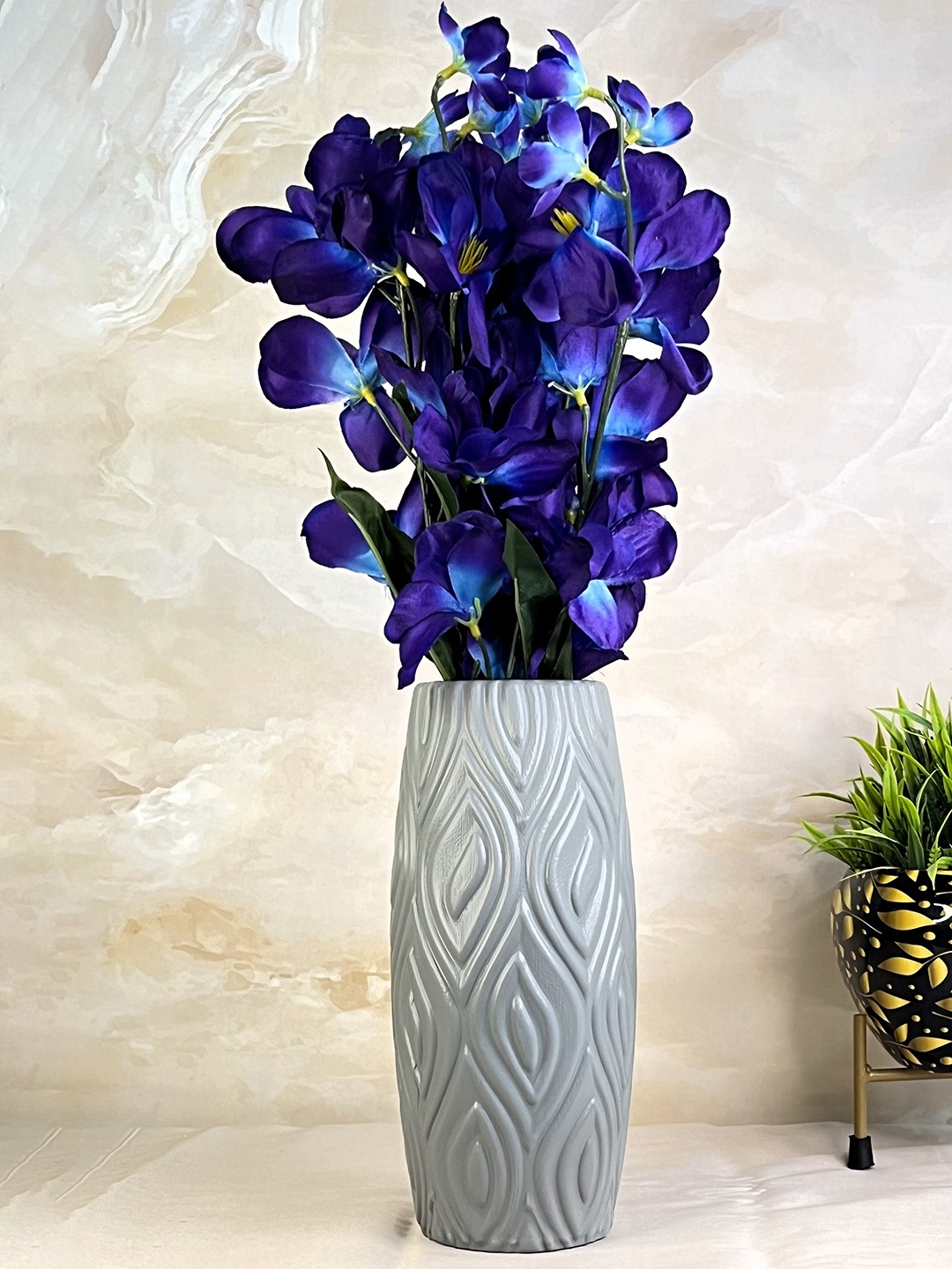 

Akaar Decor 5 Pieces Blue & Grey Orchid Artificial Flower with Long Pot