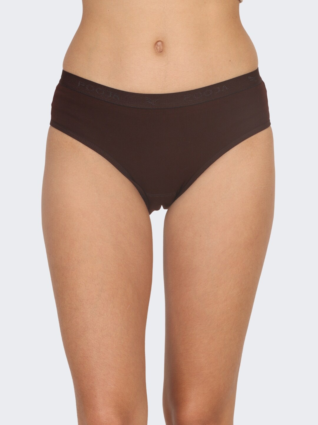 

POOJA RAGENEE Mid Rise Quick Dry 4 Way Stretch Cotton Hipster Briefs, Burgundy