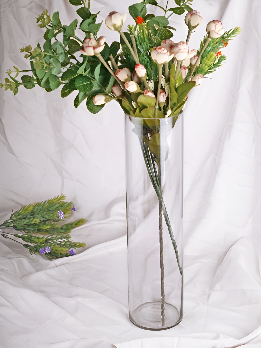 

Clovefry Transparent Cylindrical Glass Flower Vase