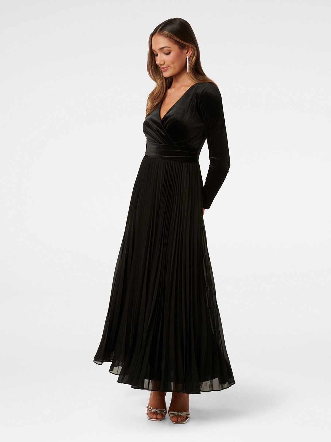 

Forever New V Neck Wrap Maxi Dress, Black