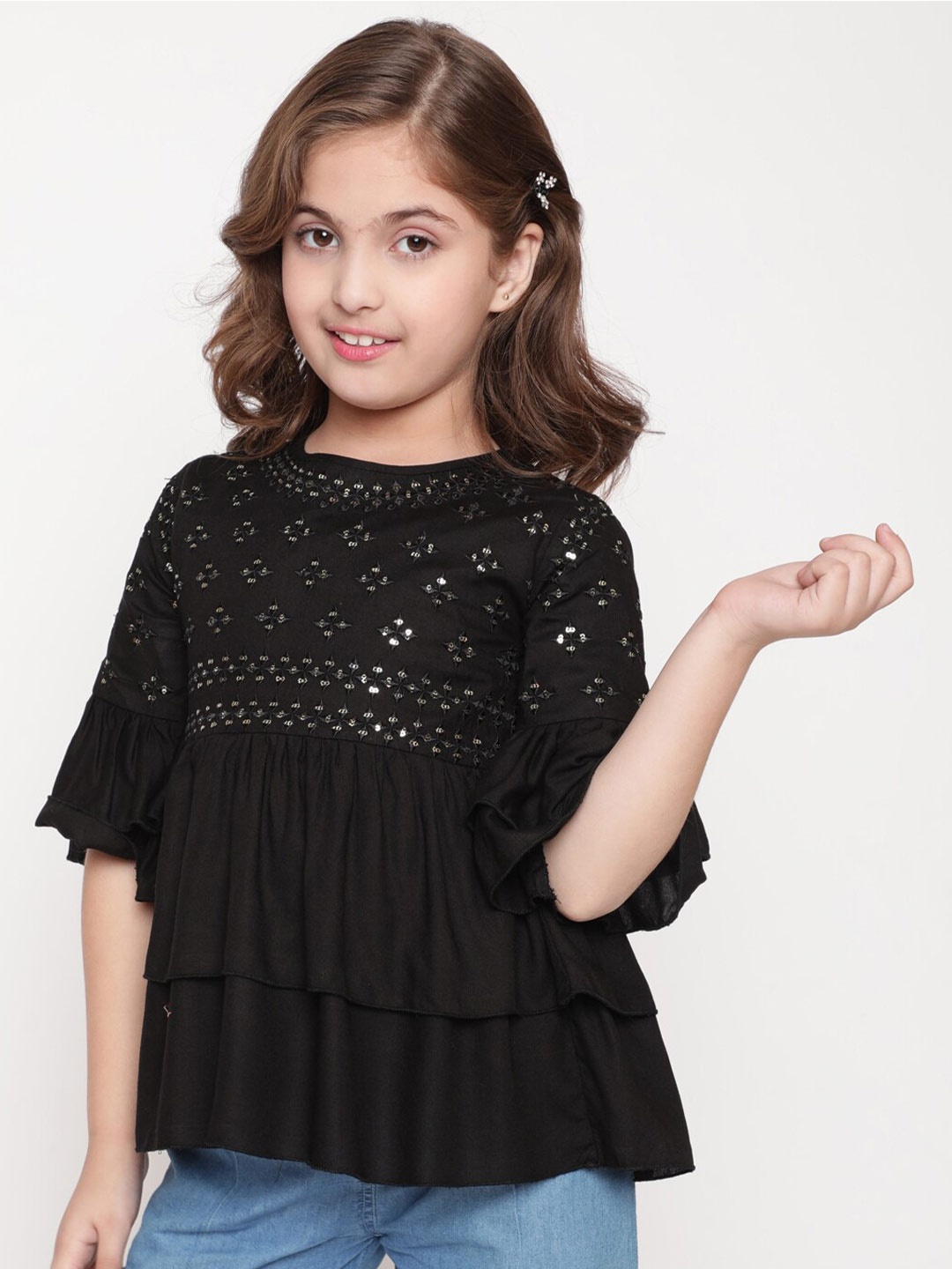 

BAESD Girls Embellished Top, Black