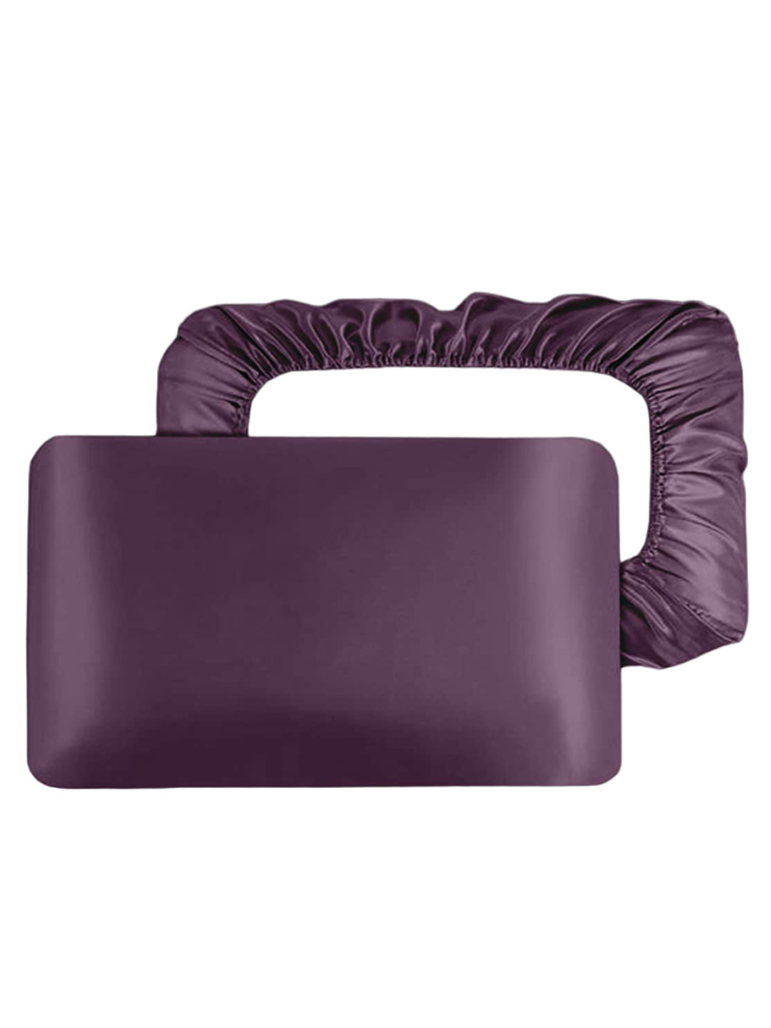 

ME & YOU Purple 2 Pieces Satin Silk Pillow Covers