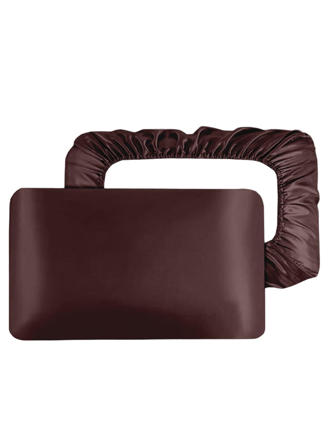 

ME & YOU Brown 2 Pieces Satin Silk Anti Hair Fall Pillow Covers