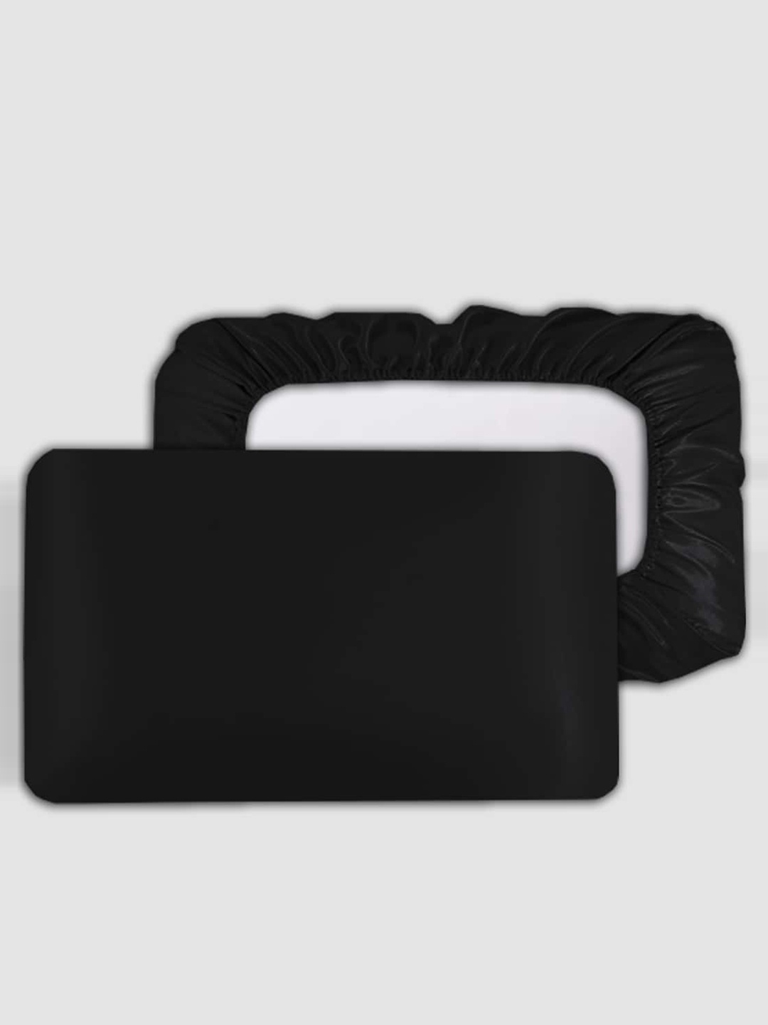 

ME & YOU Black 2 Pieces Satin Silk Soft and Comfortable Pillow Covers