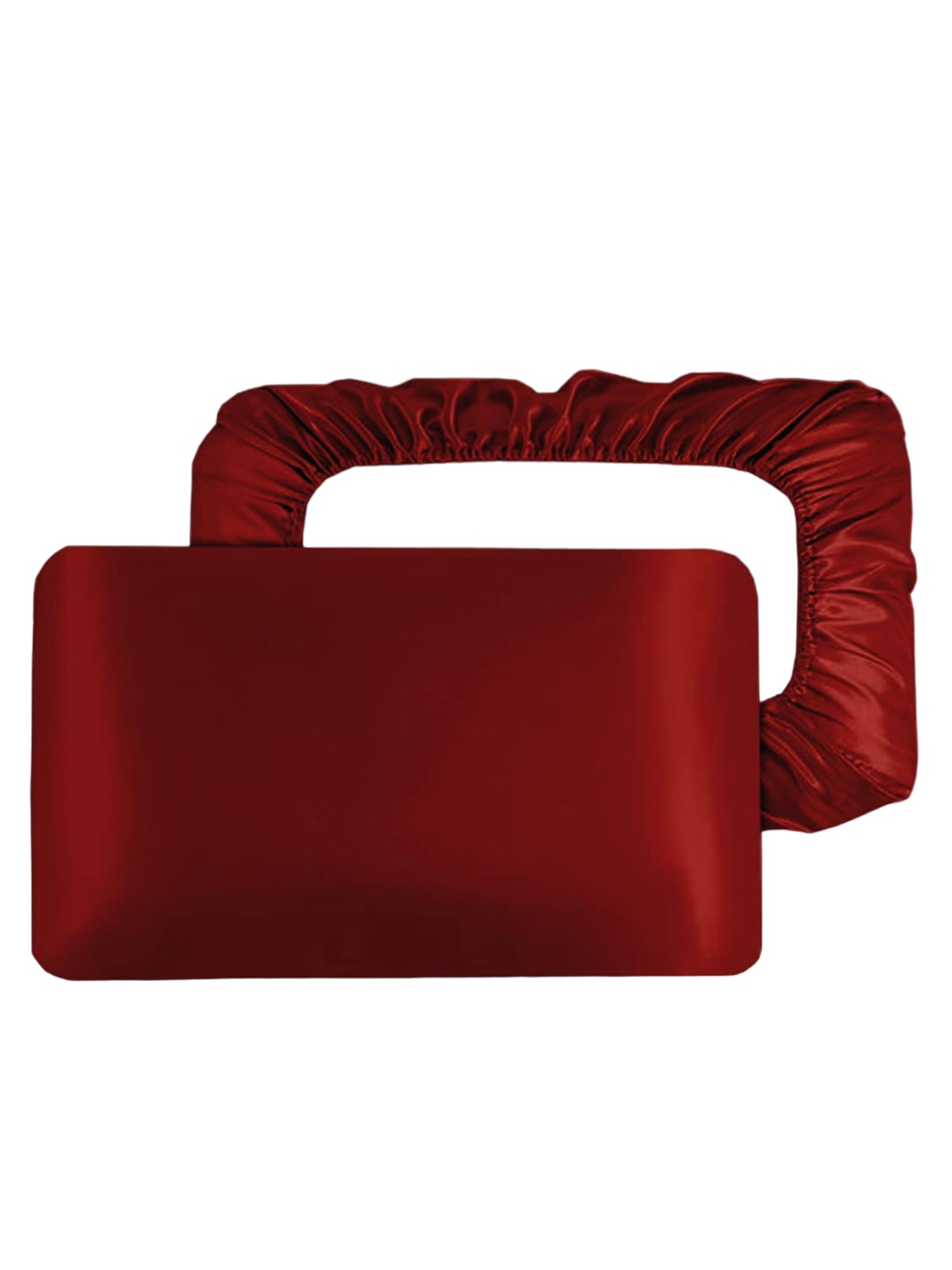 

ME & YOU Red 2 Pieces Satin Silk Pillow Covers