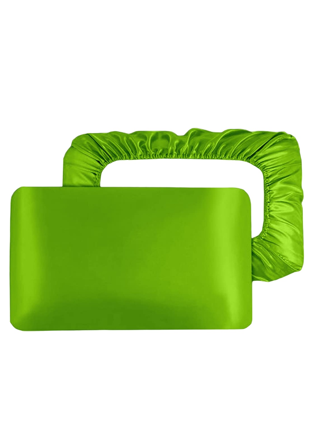 

ME & YOU Green 2 Pcs Satin Silk Pillow Covers
