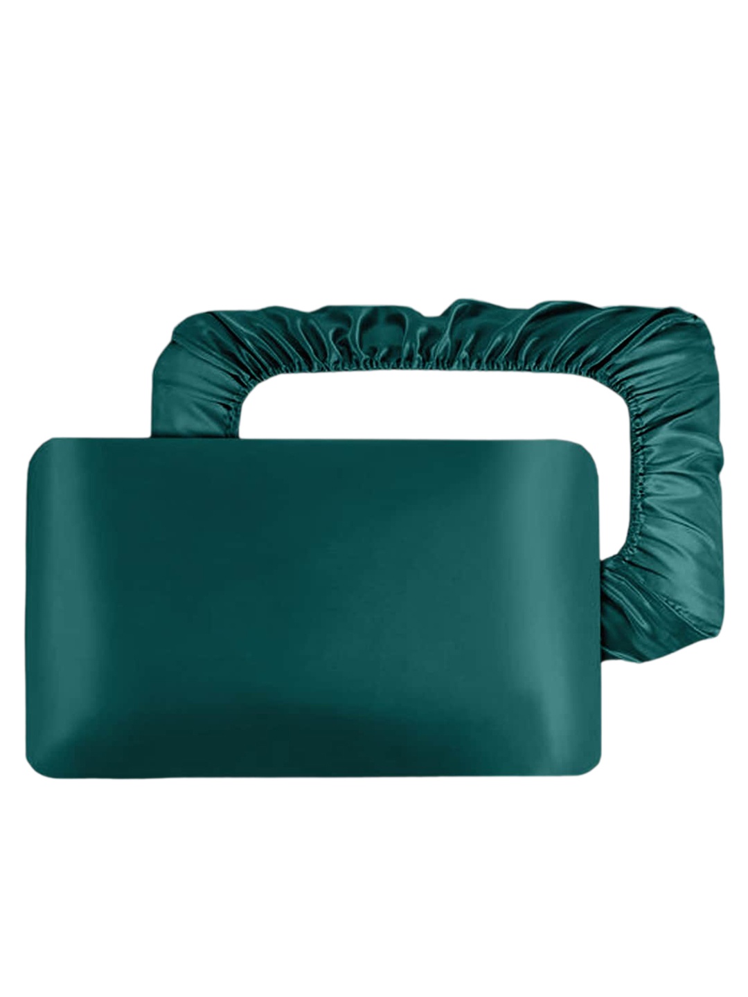 

ME & YOU Green 2 Pieces Satin Silk Anti Hair Fall Pillow Covers