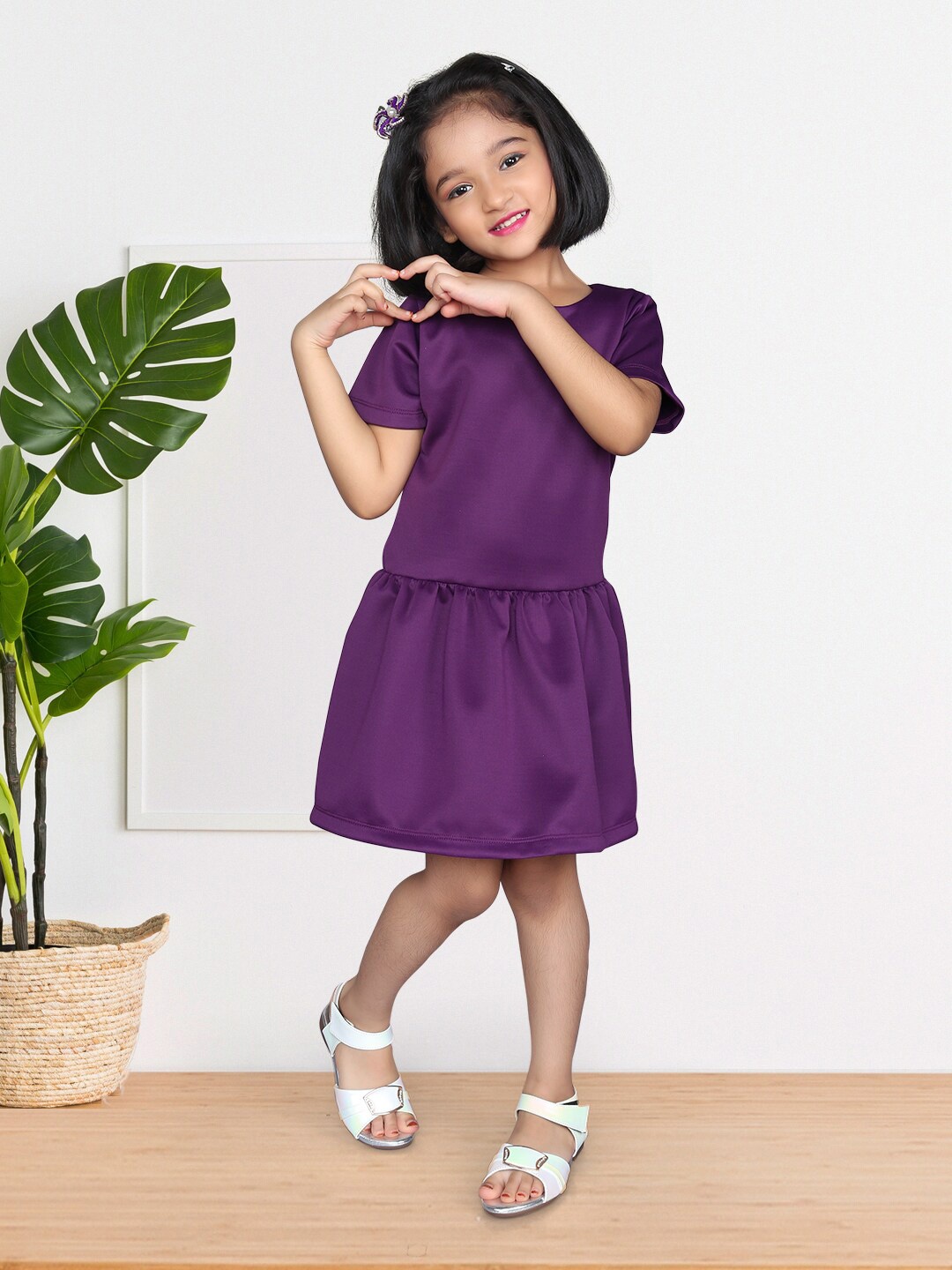 

ZIP ZAP ZOOP Girls Gathered Cotton Drop-Waist, Purple