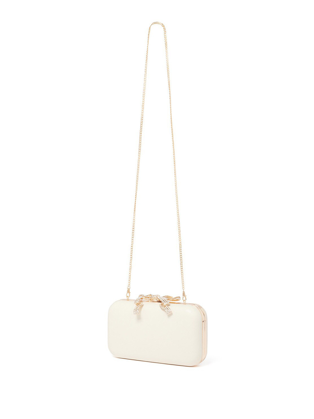 

Forever New Embellished PU Purse Clutch, White