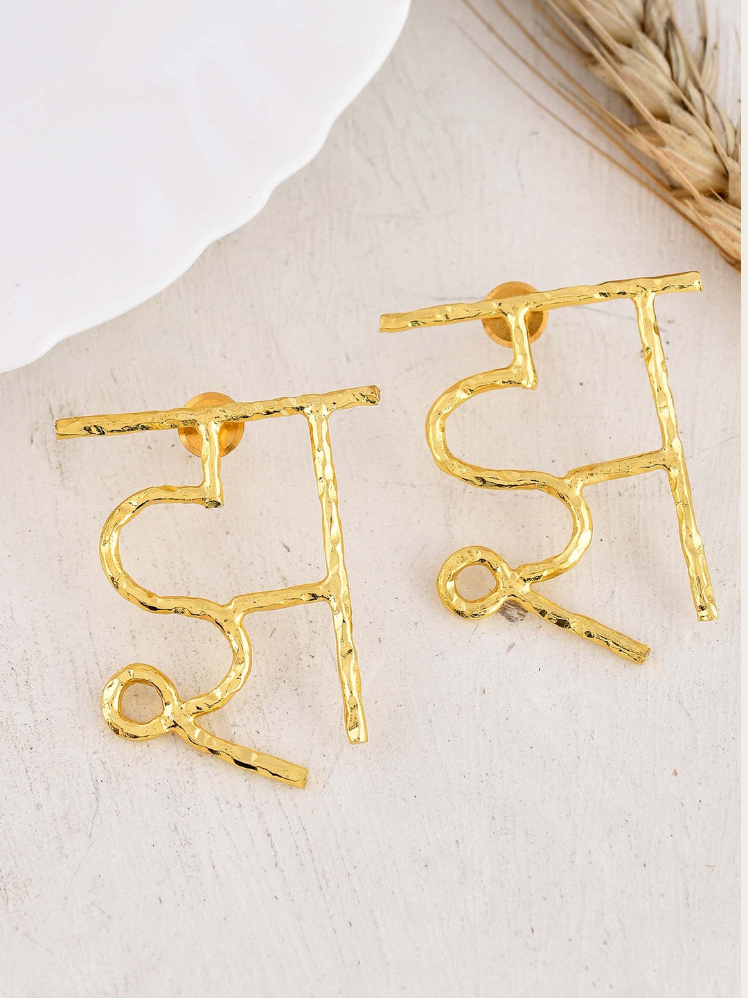 

ZURII Brass-Plated Classic Drop Earrings, Gold