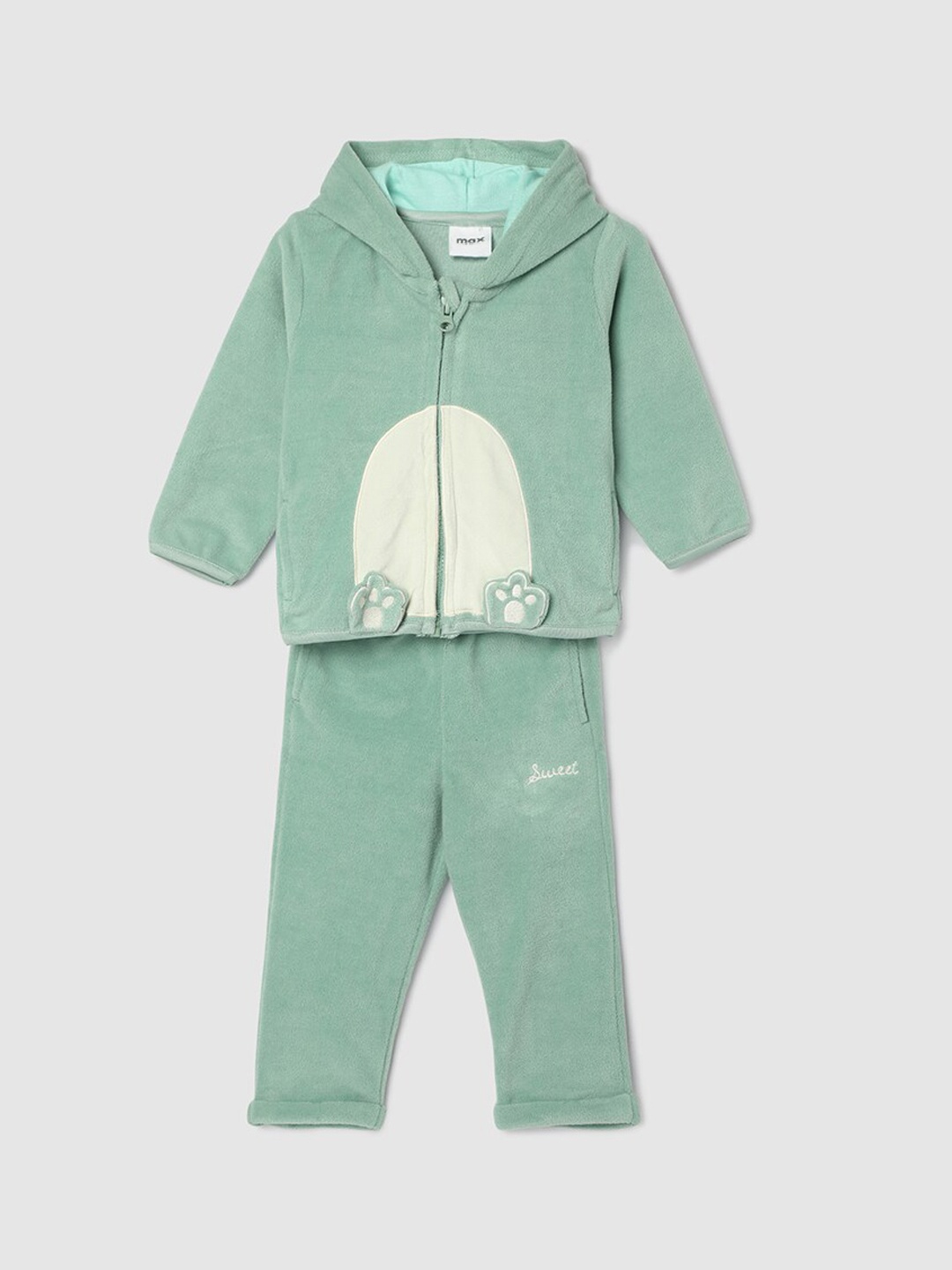 

max Girls Graphic Printed Night Suit, Green