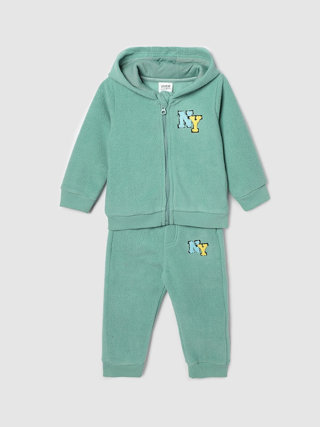 

max Boys Hooded Neck Long Sleeve T-shirt With Pyjamas, Green