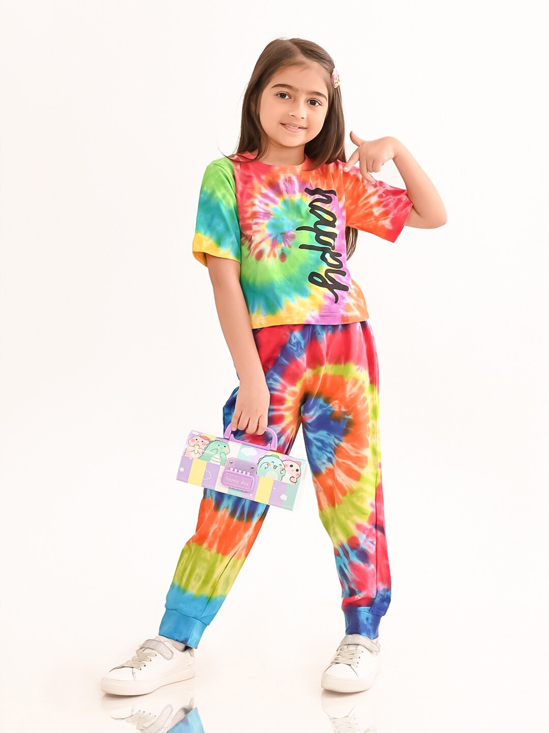 

BONKIDS Girls Printed Pure Cotton Clothing Set, Red