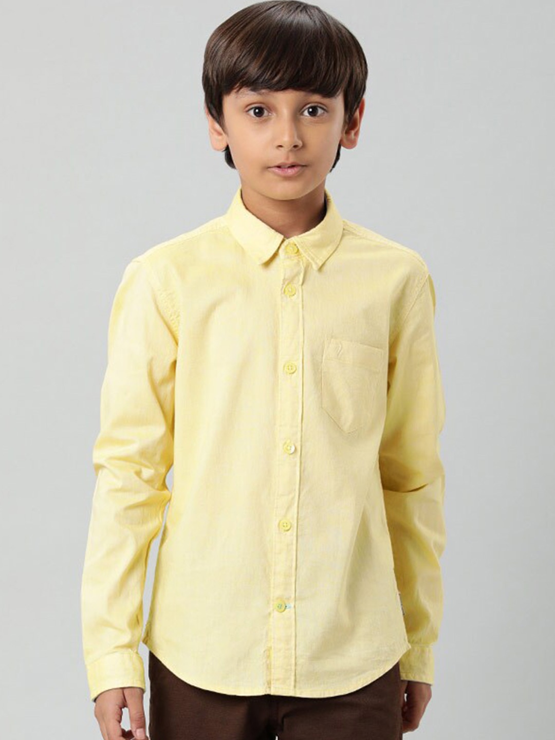 

Indian Terrain Boys Cotton Casual Shirt, Yellow