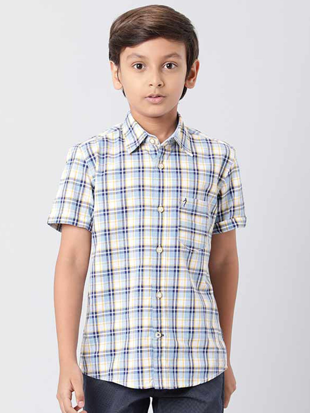 

Indian Terrain Boys Tartan Checks Cotton Casual Shirt, White