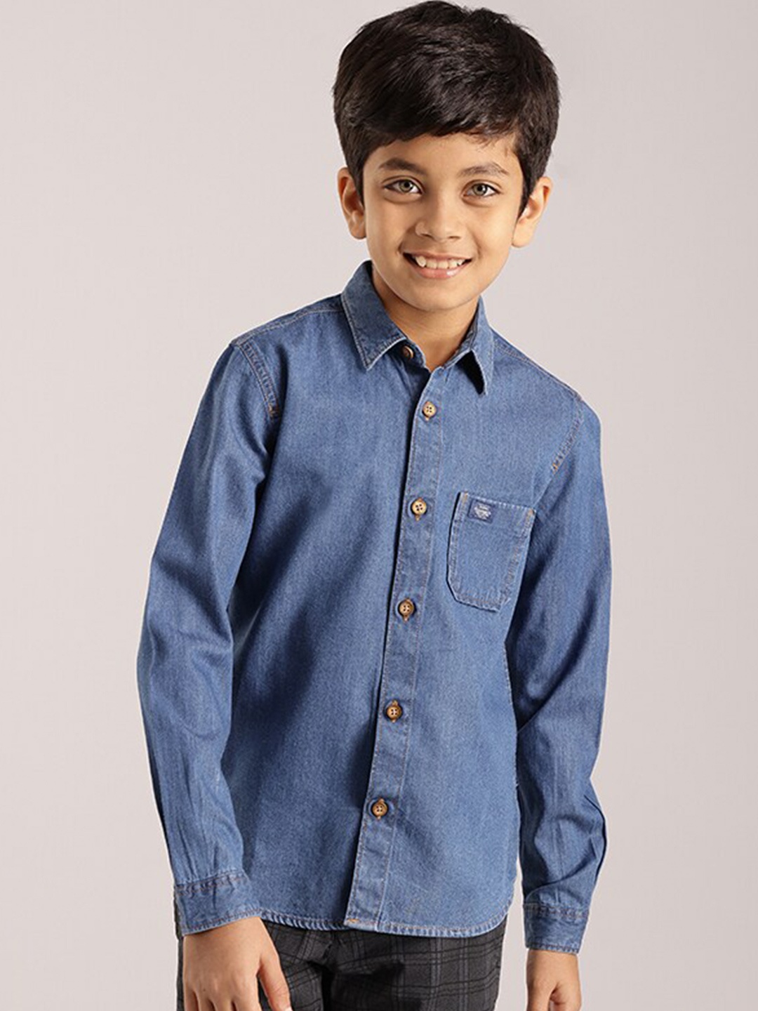 

Indian Terrain Boys Cotton Casual Shirt, Blue