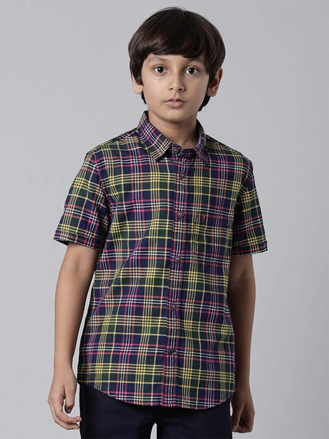 

Indian Terrain Boys Checked Pure Cotton Casual Shirt, Green