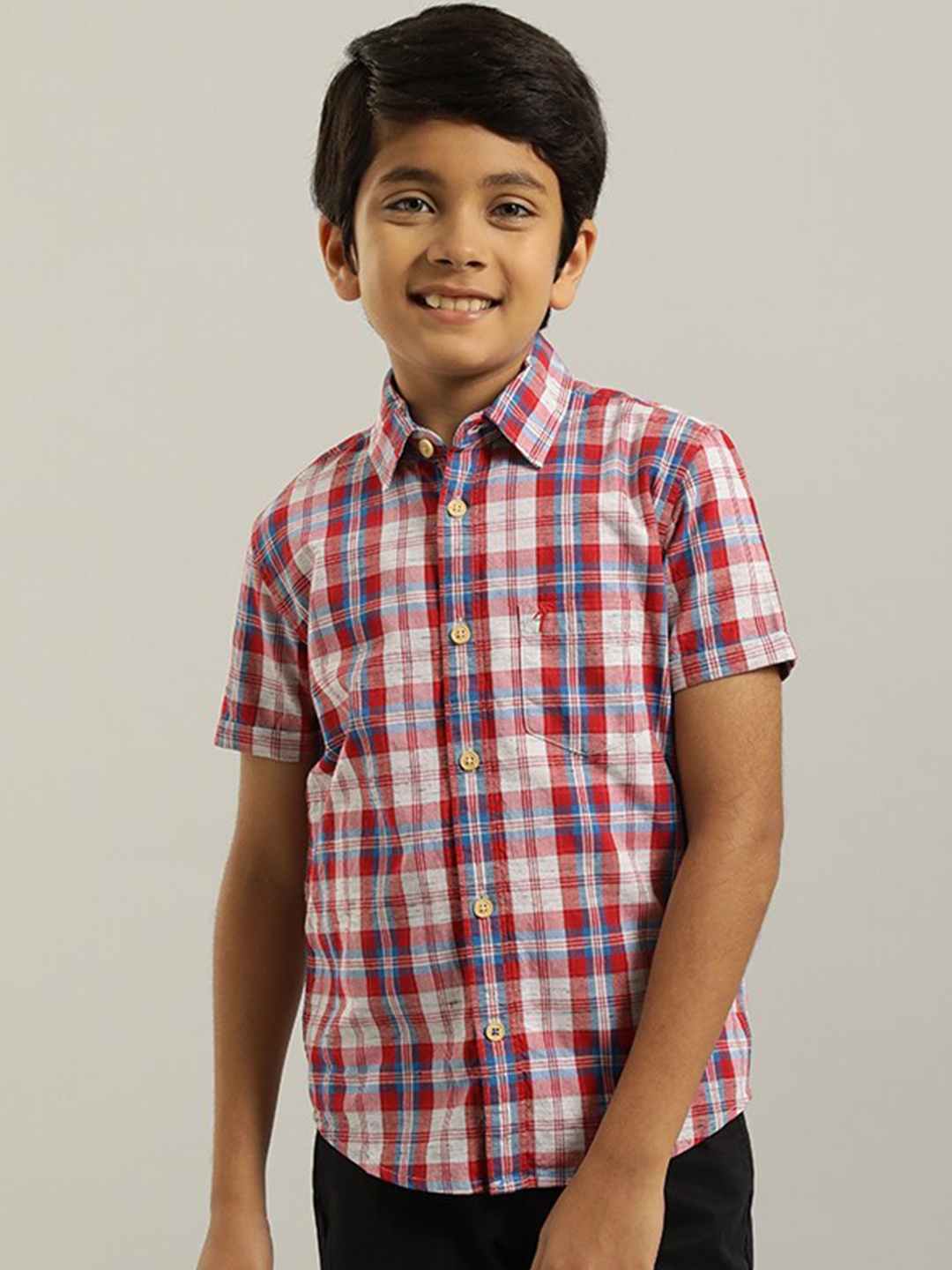 

Indian Terrain Boys Tartan Checked Casual Shirt, Red