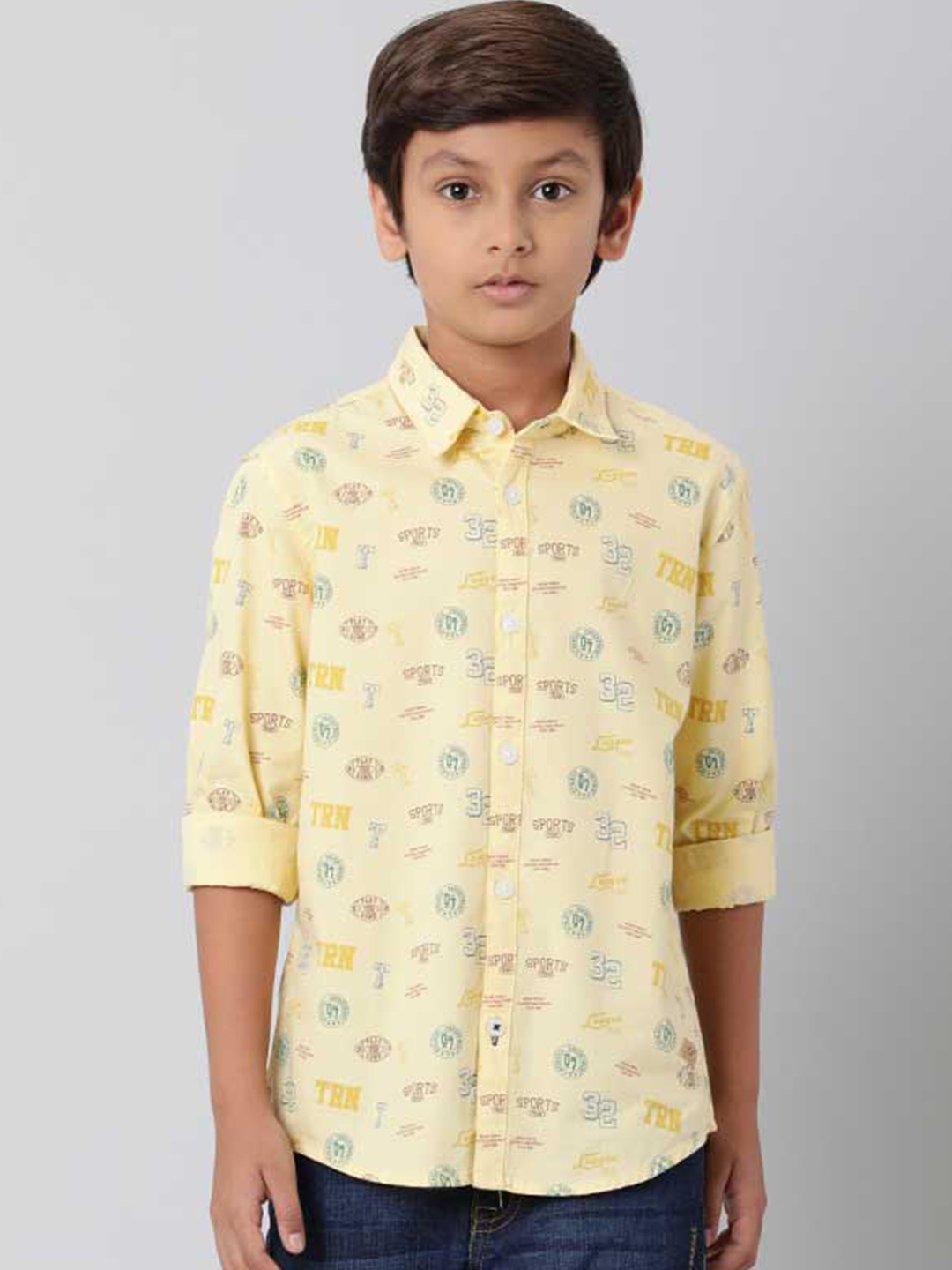 

Indian Terrain Boys Printed Casual Shirt, Yellow