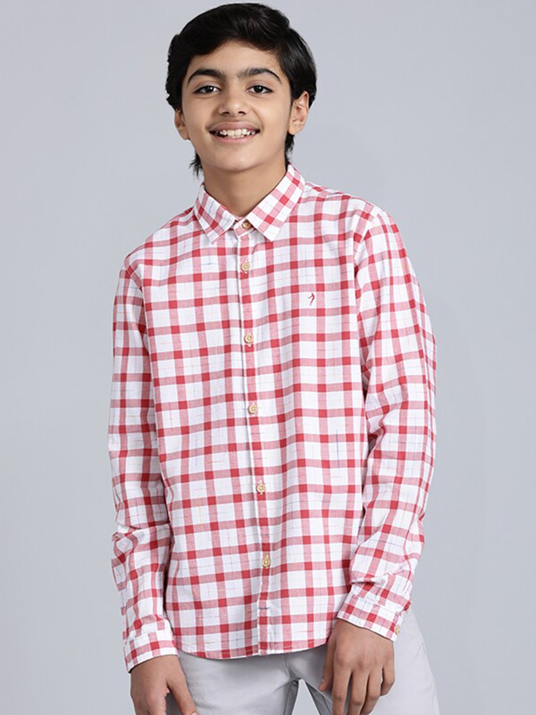 

Indian Terrain Boys Checked Pure Cotton Casual Shirt, Red