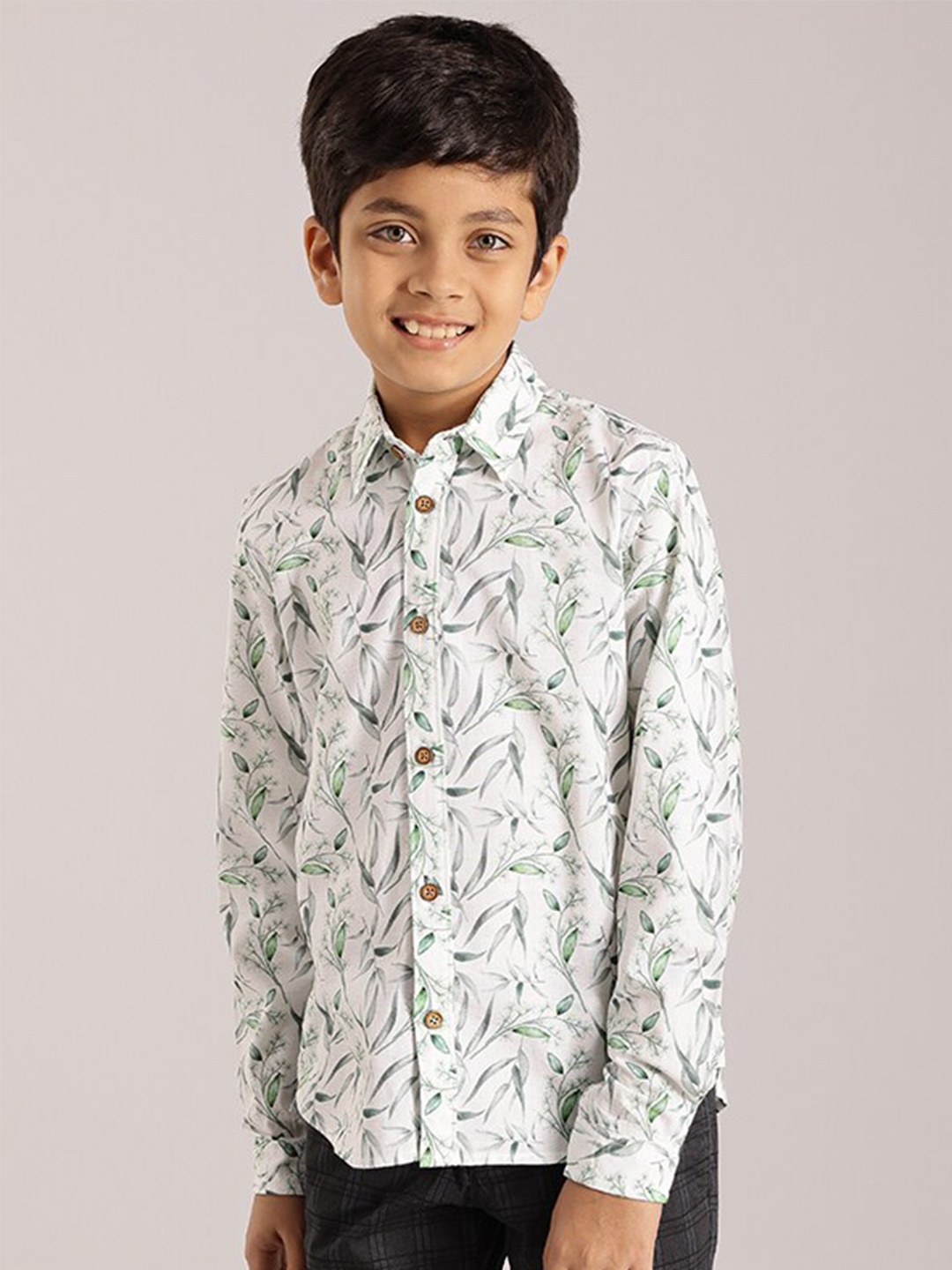 

Indian Terrain Boys Printed Casual Shirt, White
