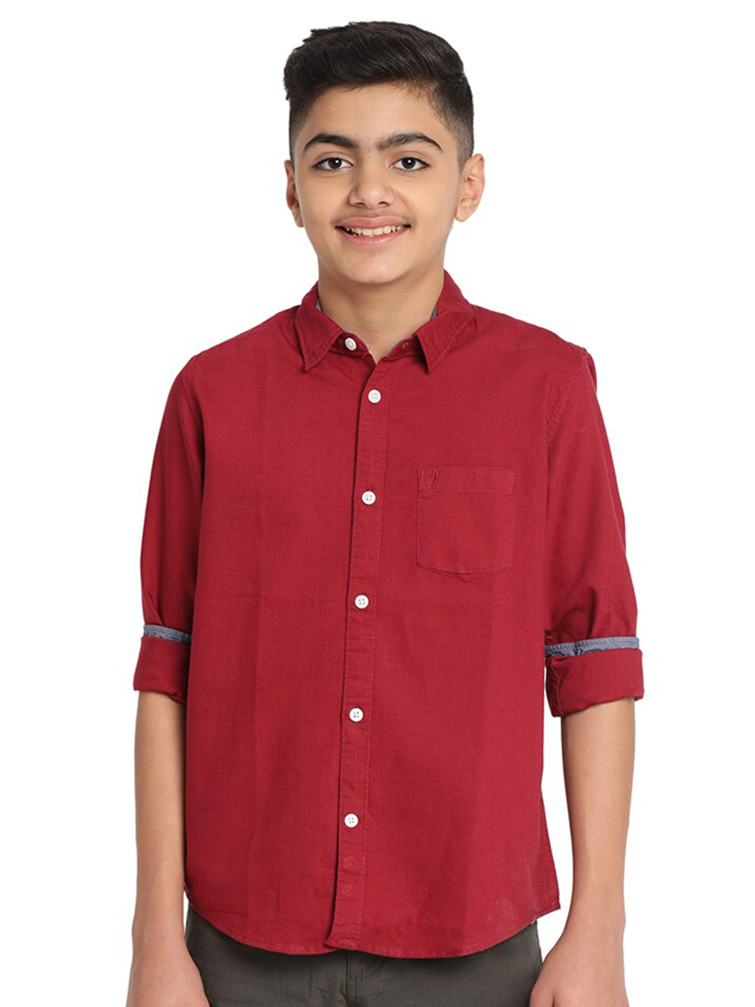 

Indian Terrain Boys Pure Cotton Casual Shirt, Maroon