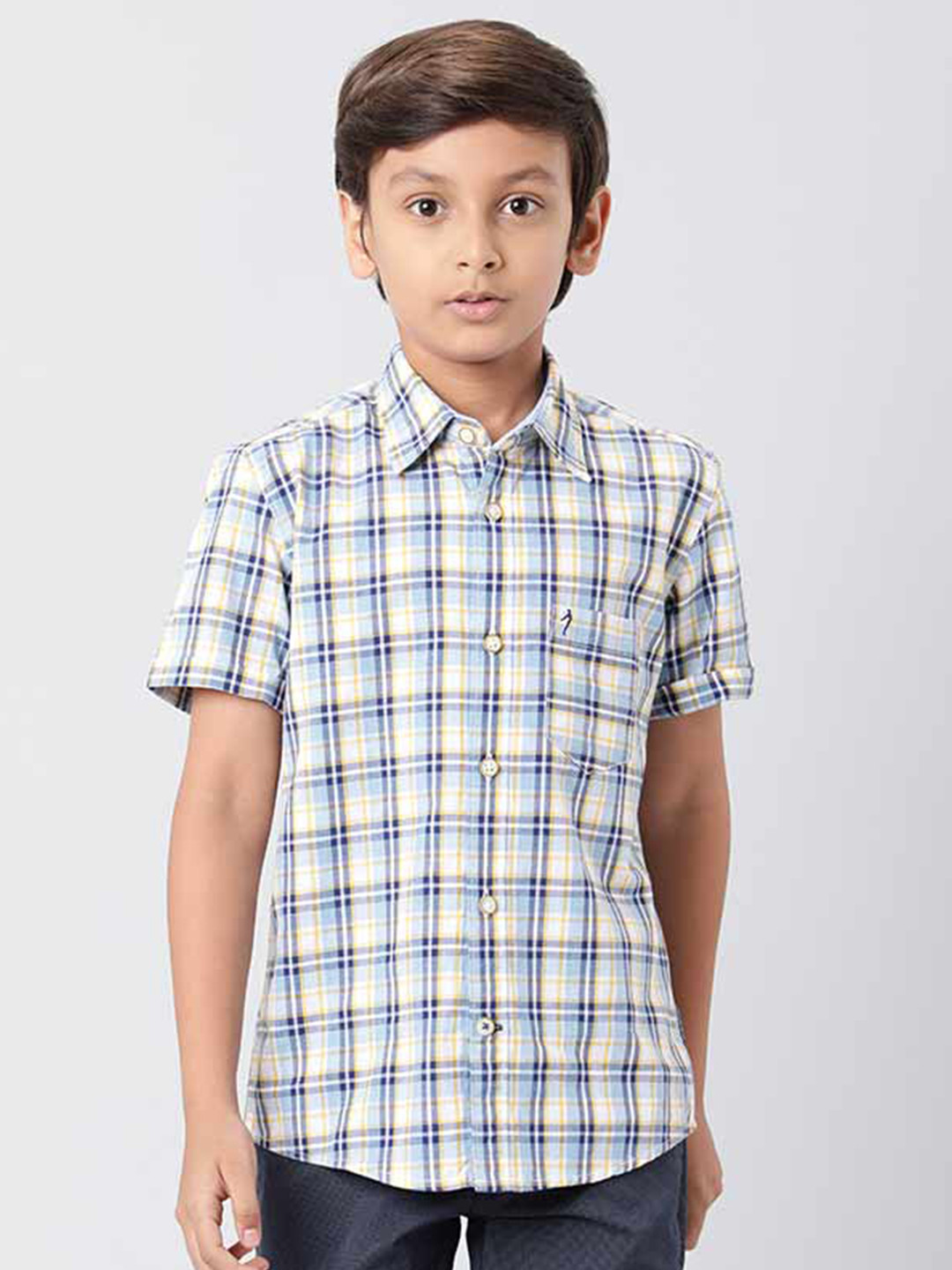 

Indian Terrain Boys Tartan Checks Pure Cotton Casual Shirt, White