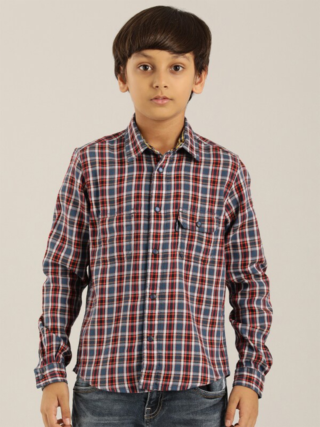 

Indian Terrain Boys Navy Blue Casual Shirt