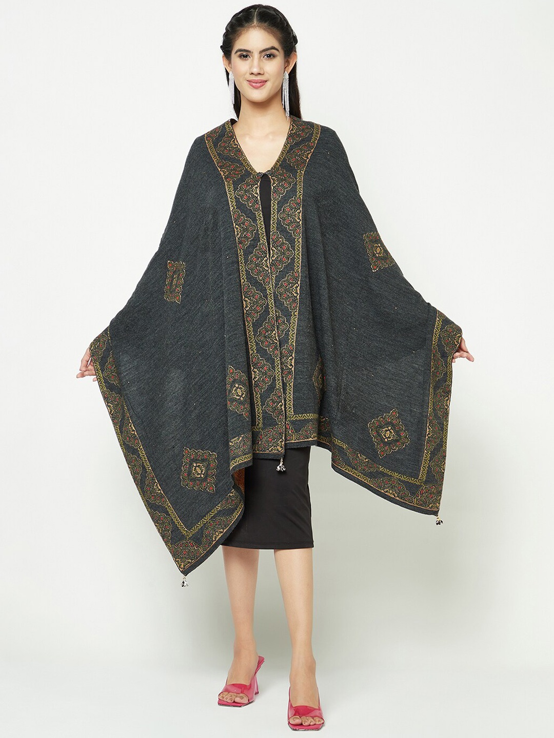 

Knitstudio Women Self-Design Shawl, Grey