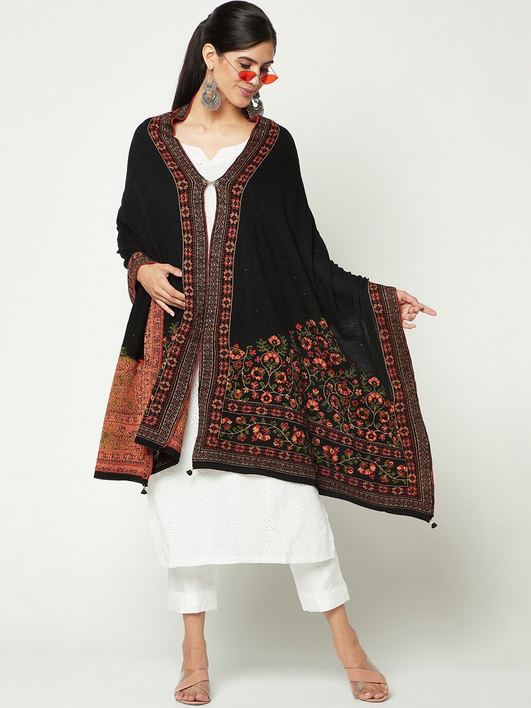 

Knitstudio Women Self-Design Shawl, Black