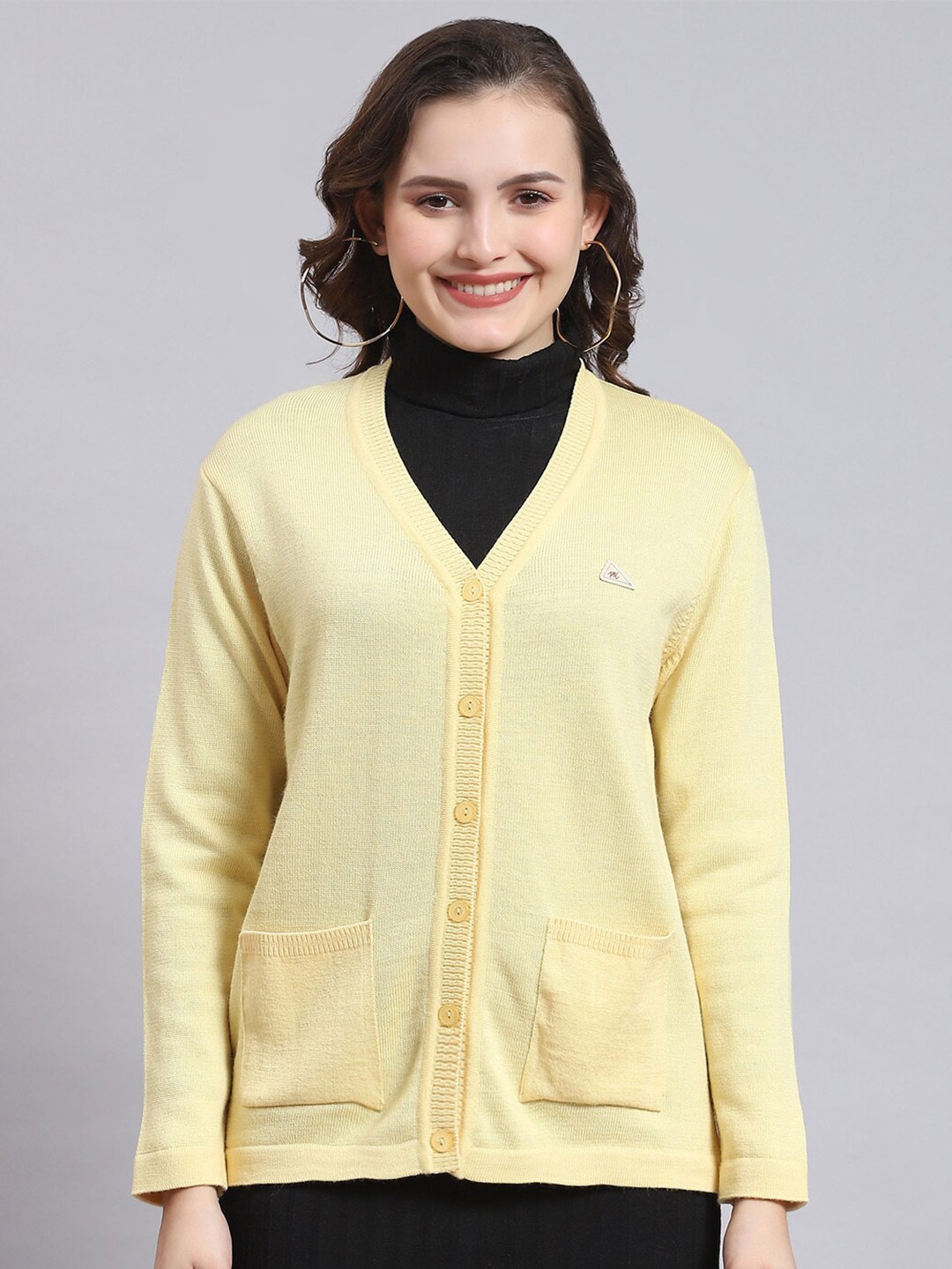 

Monte Carlo Woollen Cardigan Sweater, Yellow