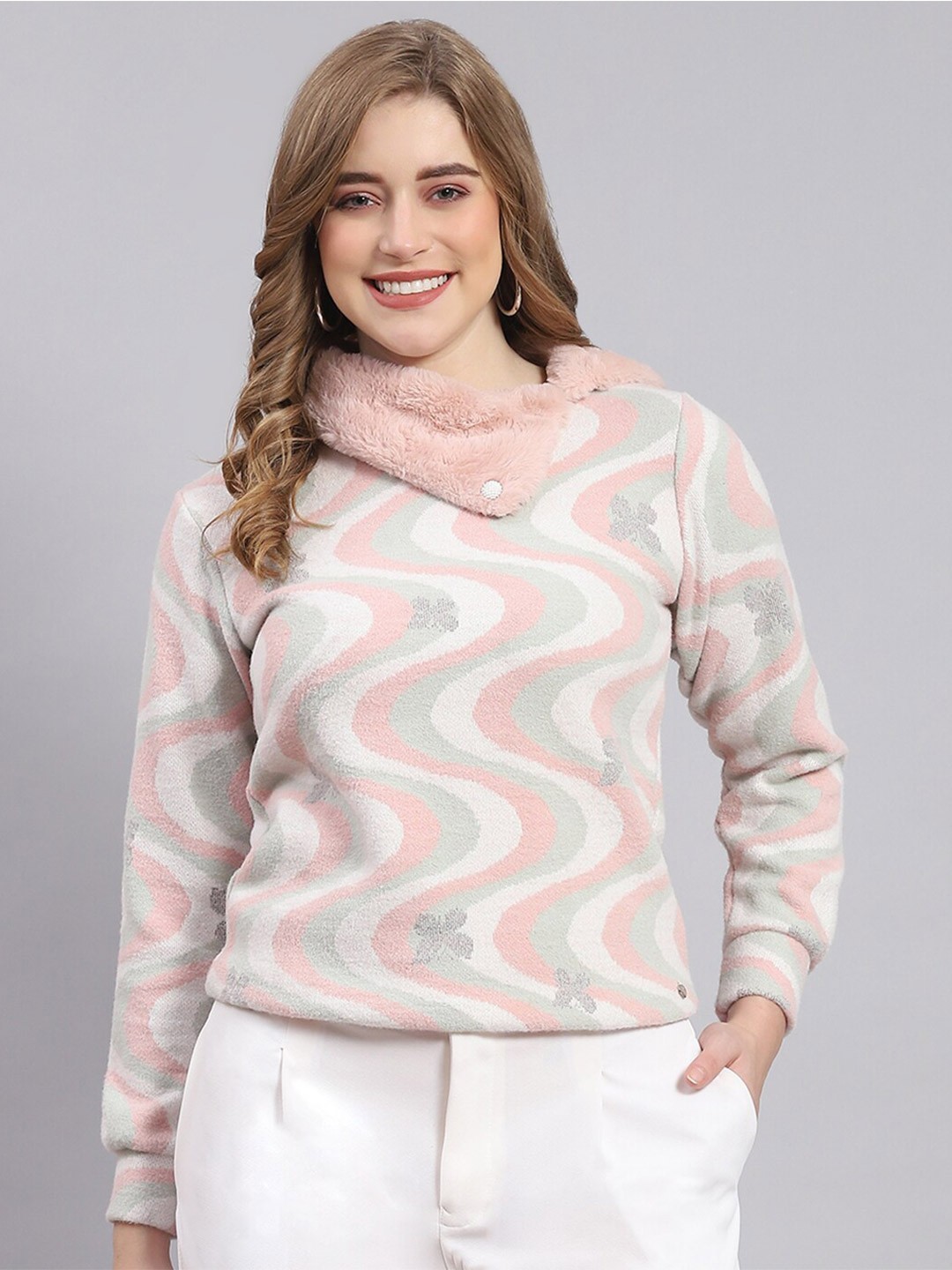 

Monte Carlo Printed Pullover Sweatshirt, Pink