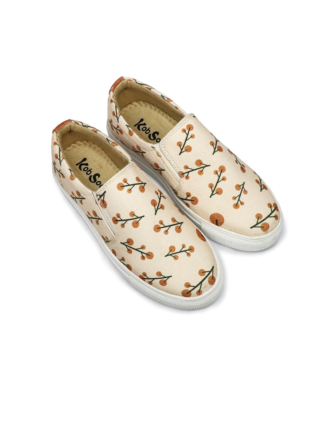 

KobSook Women Printed Lightweight Canvas Slip-On Sneakers, Beige
