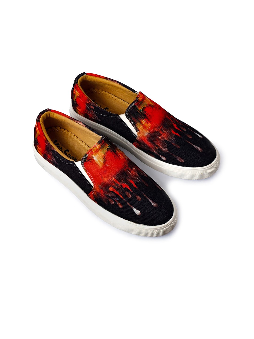 

KobSook Women Printed Lightweight Canvas Slip-On Sneakers, Black