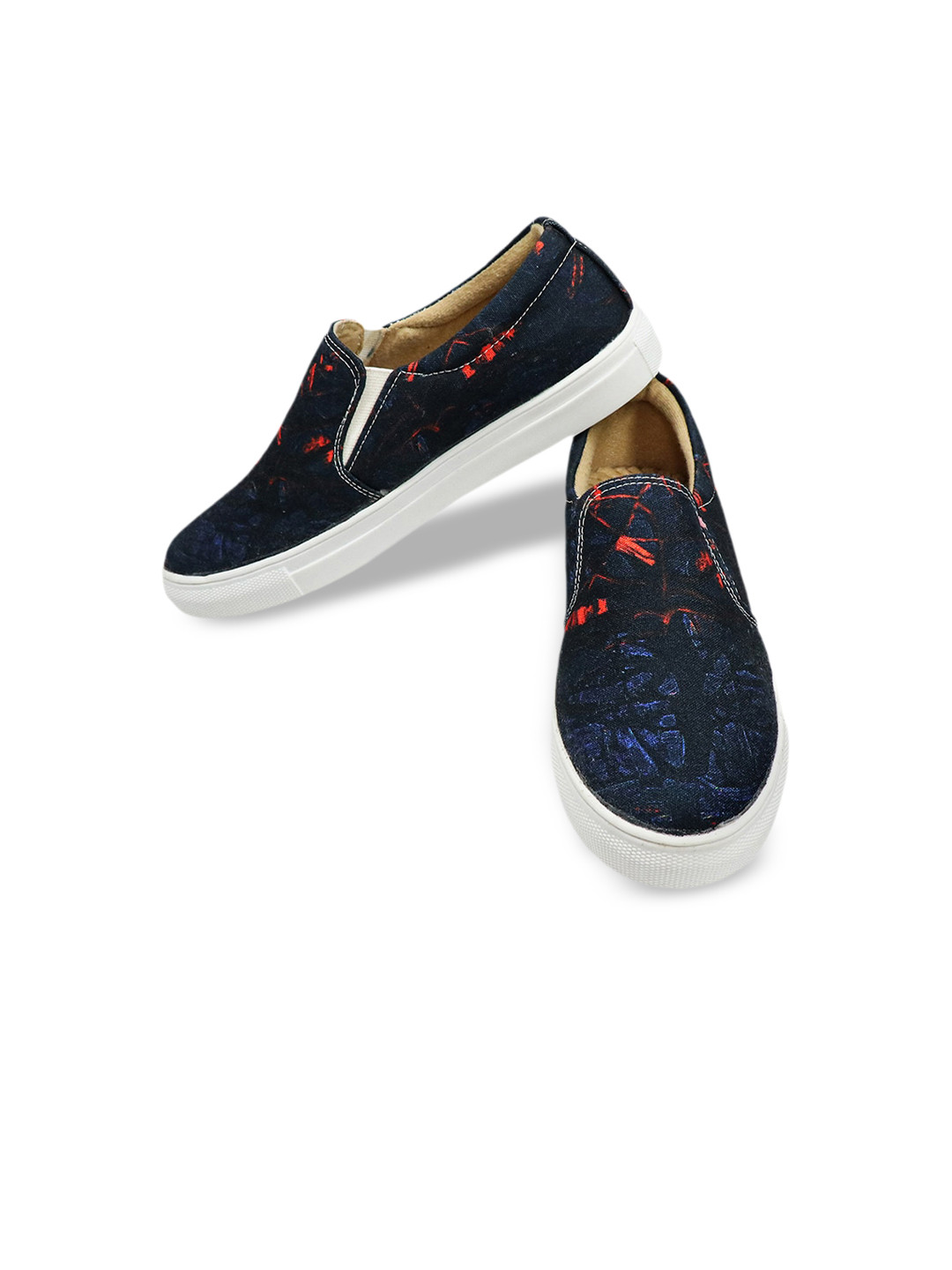 

KobSook Women Sweat Absorption Lightweight Abrasion Slip Resistant Canvas Slip-On Sneakers, Navy blue