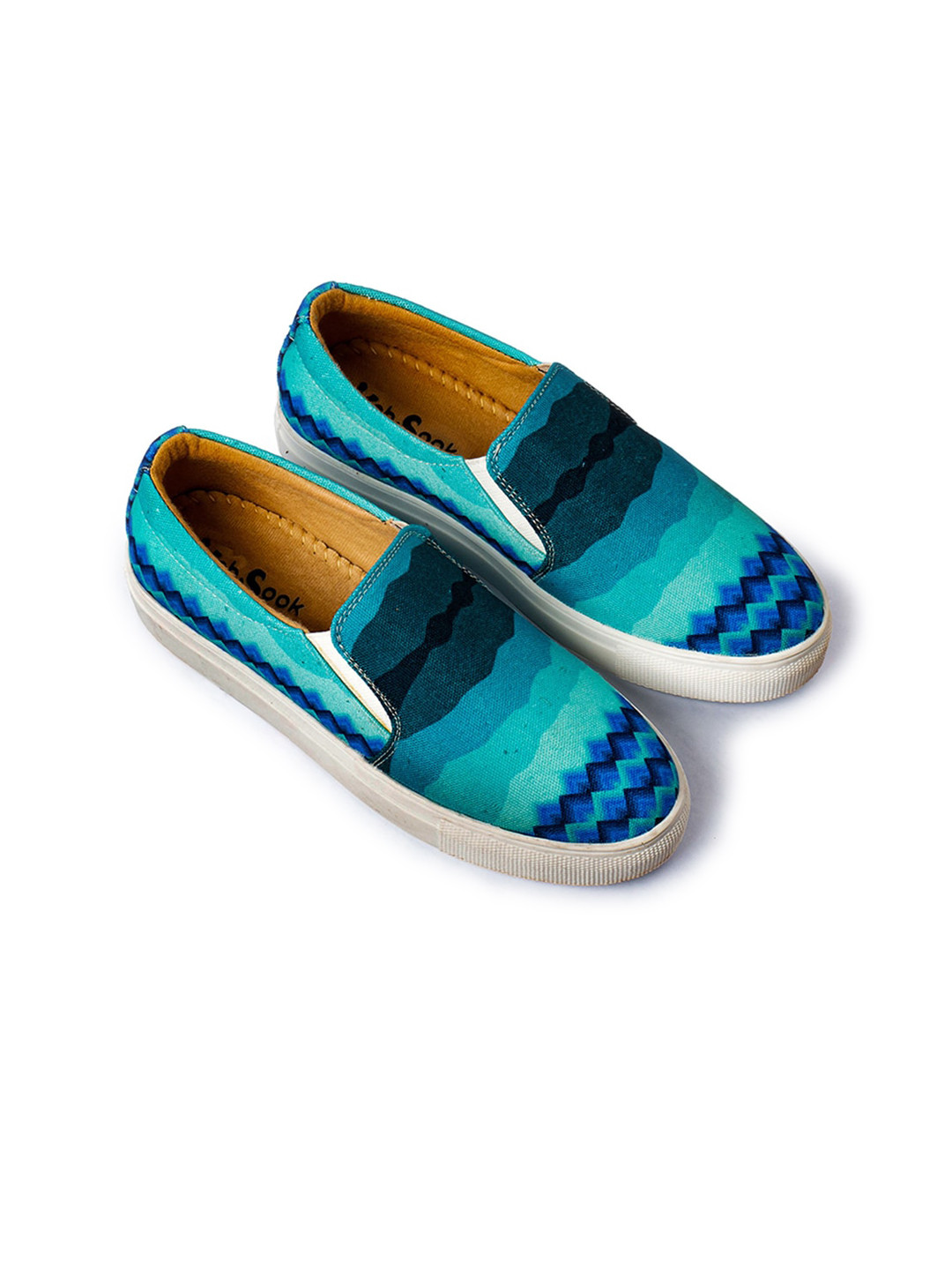 

KobSook Women Printed Lightweight Canvas Slip-On Sneakers, Blue